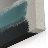 Minimalist Abstract Wall Art – Black, Teal & Gray Brushstrokes
