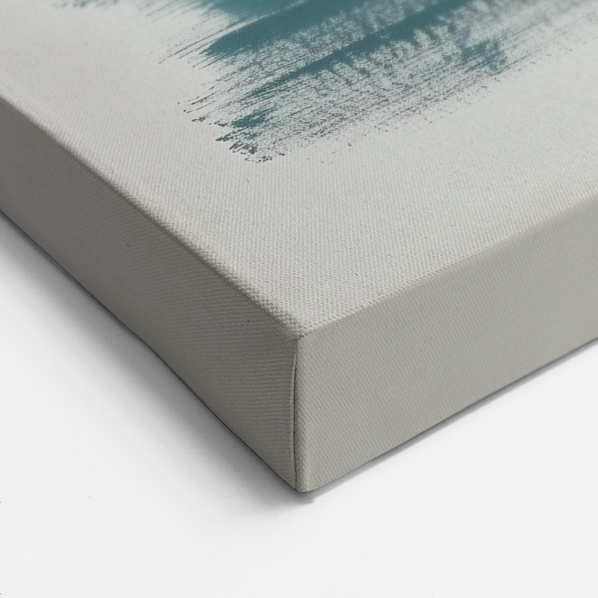 Large Abstract Wall Art – Teal, Gray & Black Modern Brush Design