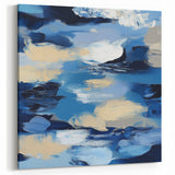 Navy Blue Modern Abstract Wall Art – Contemporary Canvas Decor