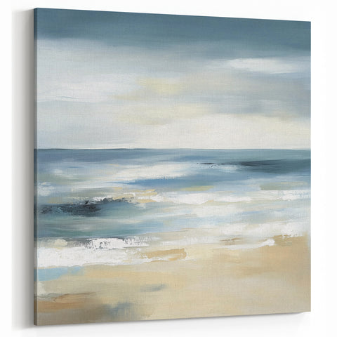 Coastal Modern Abstract Wall Art – Minimalist Ocean Canvas