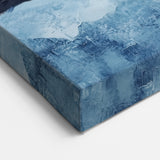 Modern Monochrome Abstract Wall Art – Navy and Silver Canvas