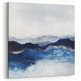 Modern Abstract Wall Art – Navy and Gray Geometric Canvas