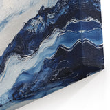 Stormy Modern Abstract Wall Art – Navy and White Canvas Print