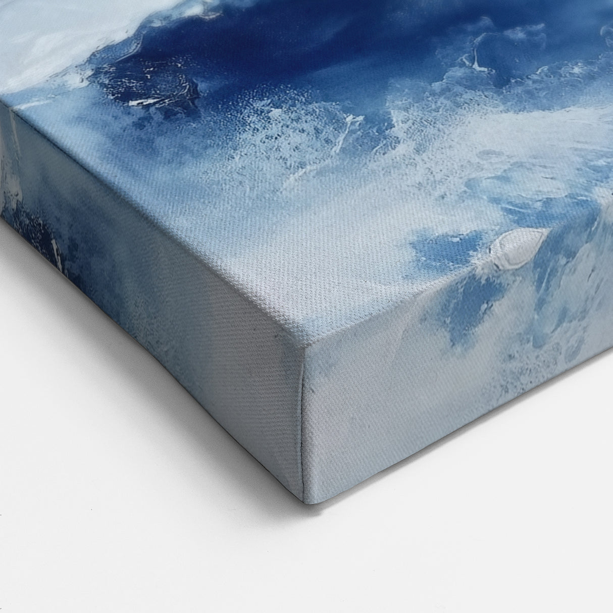 Stormy Modern Abstract Wall Art – Navy and White Canvas Print