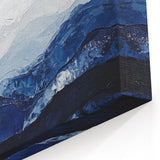 Contemporary Abstract Canvas – Blue and Silver Mountain Art