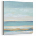 Minimalist Abstract Wall Art – Aqua and Sand Coastal Canvas