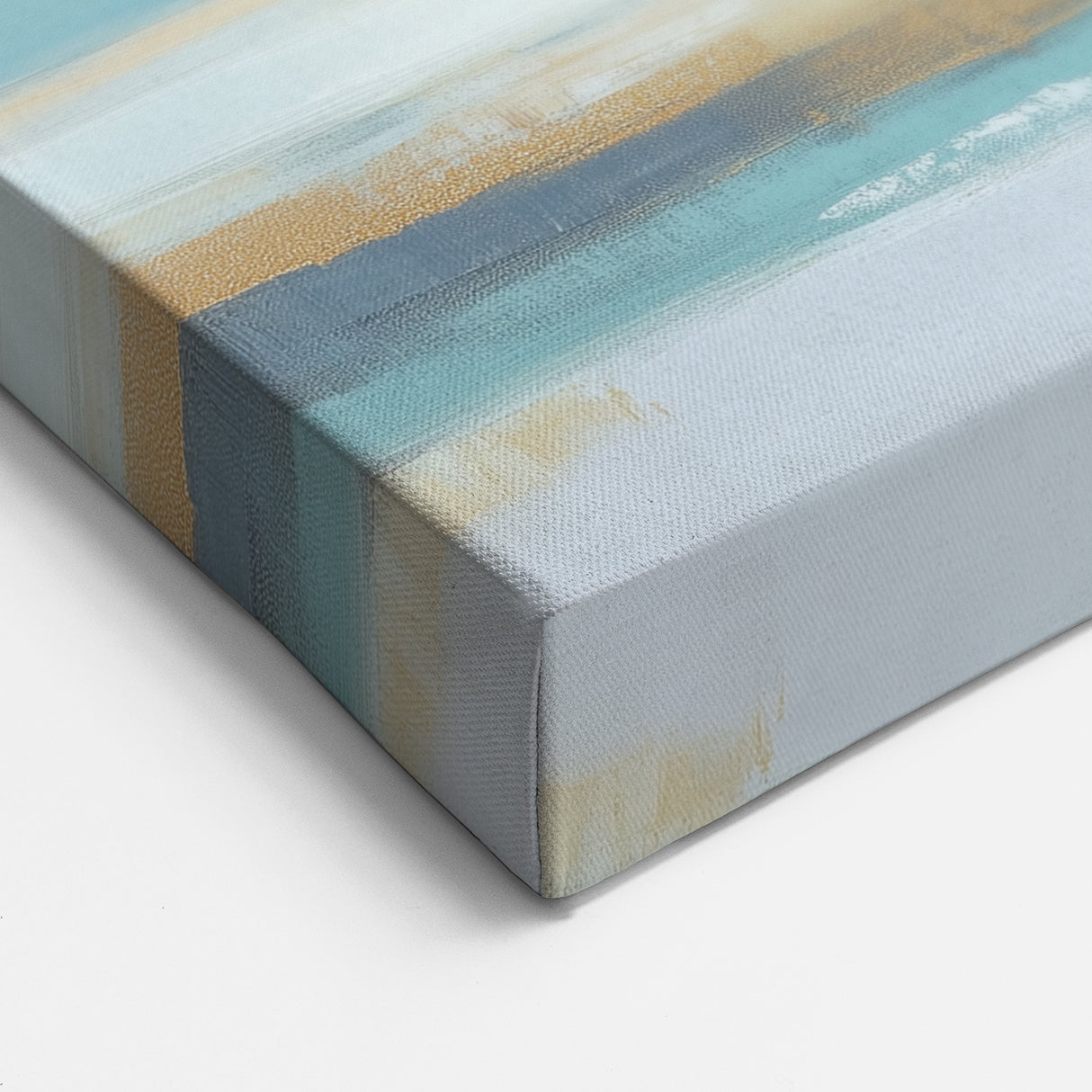 Minimalist Abstract Wall Art – Aqua and Sand Coastal Canvas