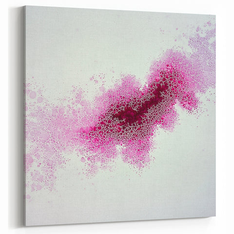 Contemporary Abstract Canvas – Fuchsia and Plum Bubble Art