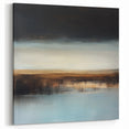 Minimalist Abstract Wall Art – Earthy Brown and Sky Blue Canvas