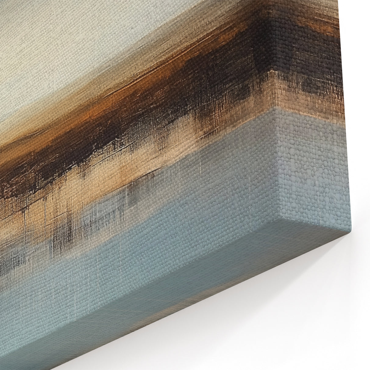 Minimalist Abstract Wall Art – Earthy Brown and Sky Blue Canvas