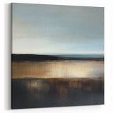 Colorful Abstract Wall Art – Earthy Brown and Blue Horizon Canvas