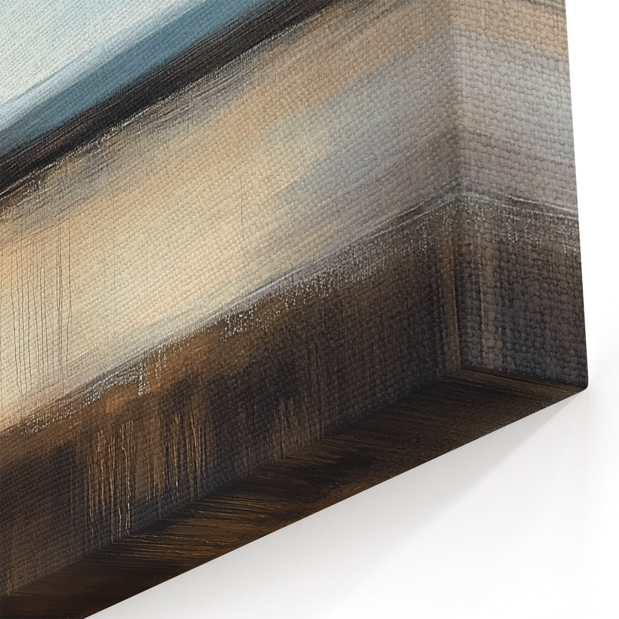Colorful Abstract Wall Art – Earthy Brown and Blue Horizon Canvas