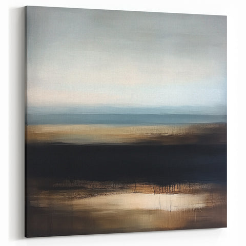 Modern Abstract Wall Art – Contemporary Brown & Black Landscape