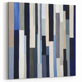 Geometric Abstract Wall Decor – Modern Navy, Gray & Beige Canvas