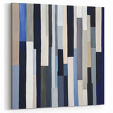 Geometric Abstract Wall Decor – Modern Navy, Gray & Beige Canvas
