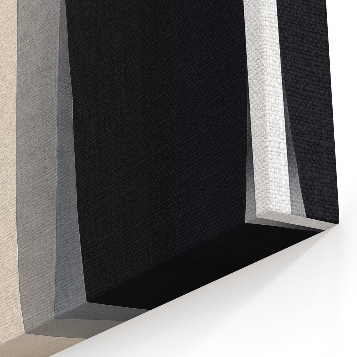 Modern Monochrome Abstract Wall Art – Black, Gray & Beige Canvas