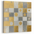 Geometric Abstract Wall Art – Gold, White & Gray Modern Canvas