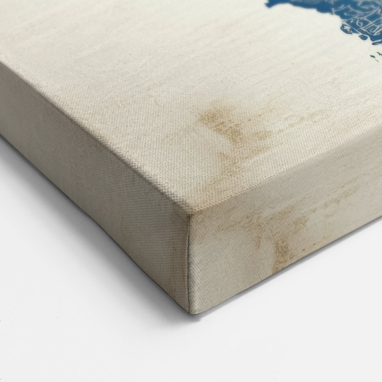 Modern Abstract Wall Art – Navy Blue & Beige Symmetrical Canvas