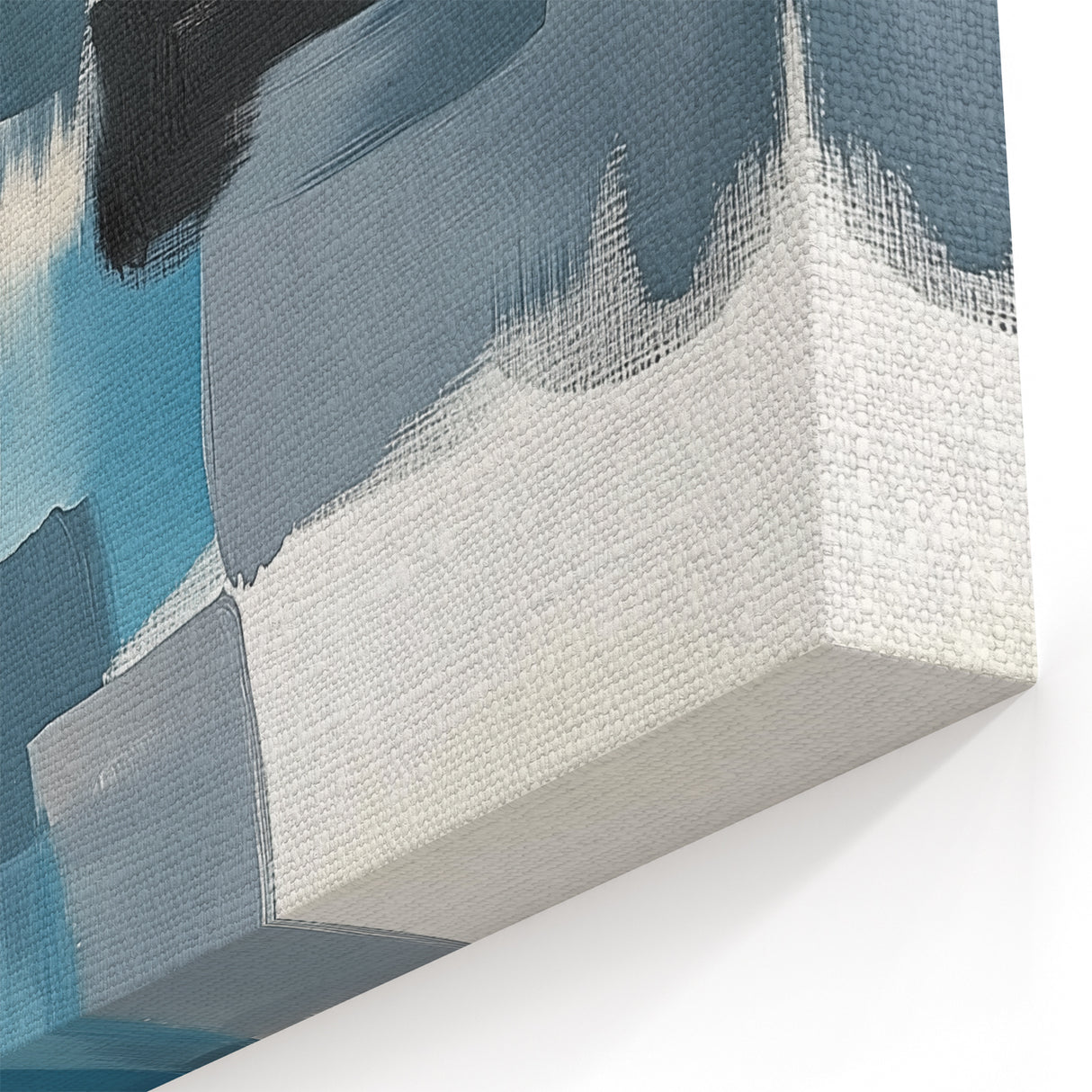 Colorful Abstract Wall Art – Teal, Gray & Beige Modern Brush Strokes