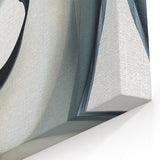 Minimalist Abstract Wall Art – Swirling Black, Beige & Gray Canvas