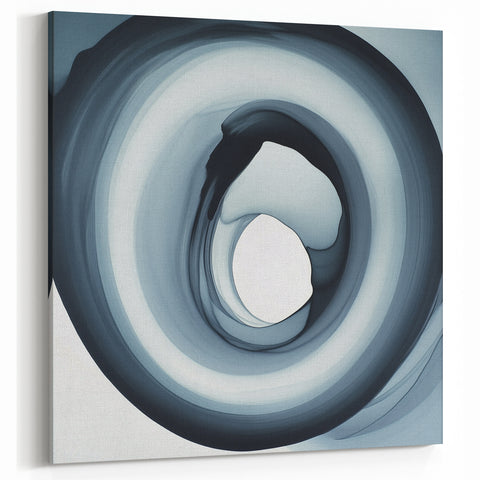 Minimalist Abstract Wall Art – Black & Gray Spiral Modern Canvas