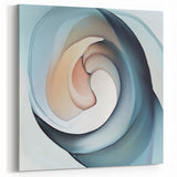 Colorful Abstract Wall Art – Swirling Peach, Aqua & Beige Canvas