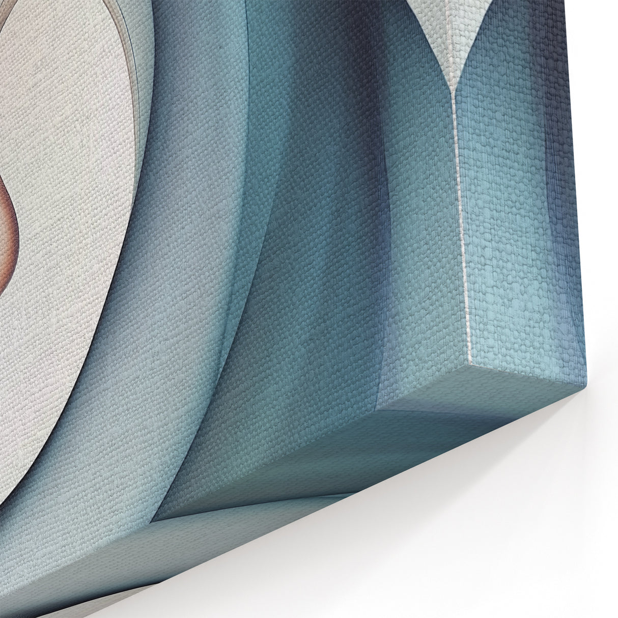 Colorful Abstract Wall Art – Swirling Peach, Aqua & Beige Canvas