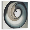 Minimalist Abstract Wall Art – Beige, Gray & Black Spiral Canvas