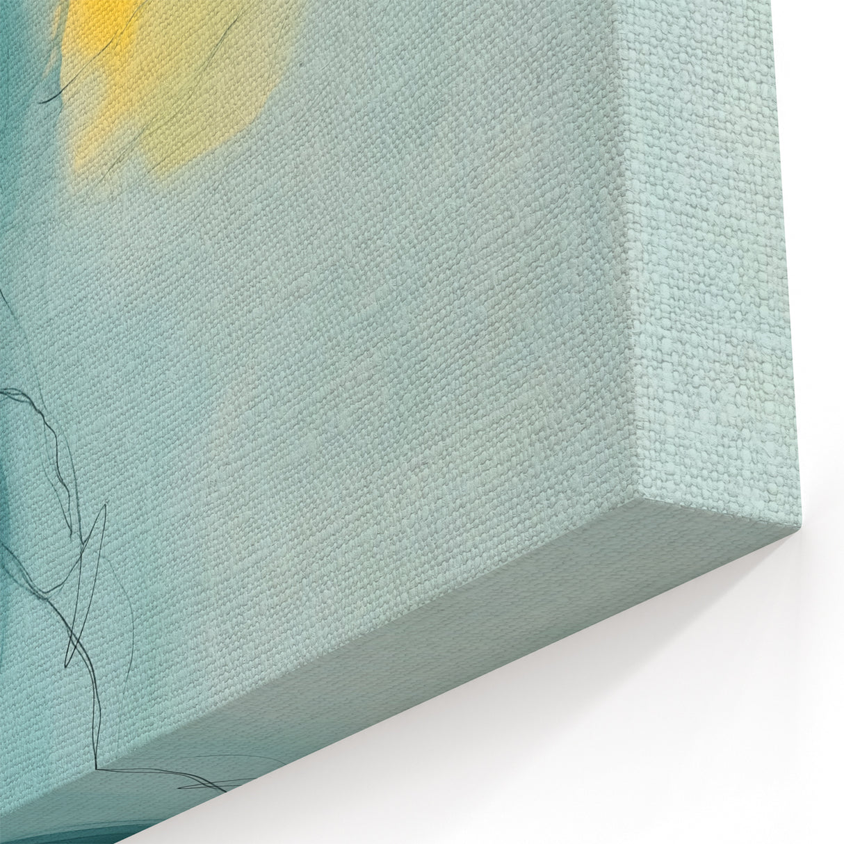 Modern Abstract Wall Art – Teal, Aqua & Yellow Minimalist Canvas