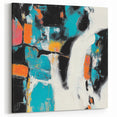 Colorful Abstract Wall Art – Teal, Orange & Black Modern Canvas