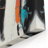 Colorful Abstract Wall Art – Teal, Orange & Black Modern Canvas