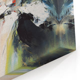 Large Abstract Wall Art – Red, Black & Olive Green Expressionist Canvas