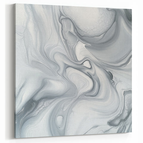 Minimalist Abstract Wall Art – Gray & White Contemporary Canvas