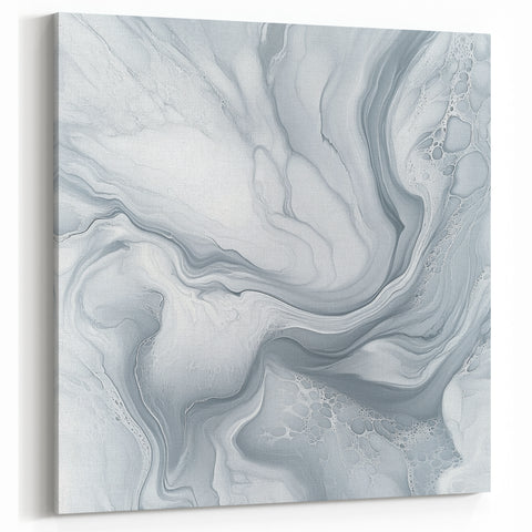 Modern Abstract Wall Art – Light Gray & White Minimalist Canvas