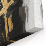 Urban Chic Modern Abstract Wall Art – Black & Gold Canvas Print
