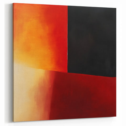 Large Colorful Abstract Wall Art – Red, Black & Orange Canvas Print