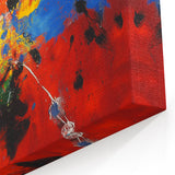 Colorful Abstract Wall Art – Red, Blue & Black Modern Canvas Print