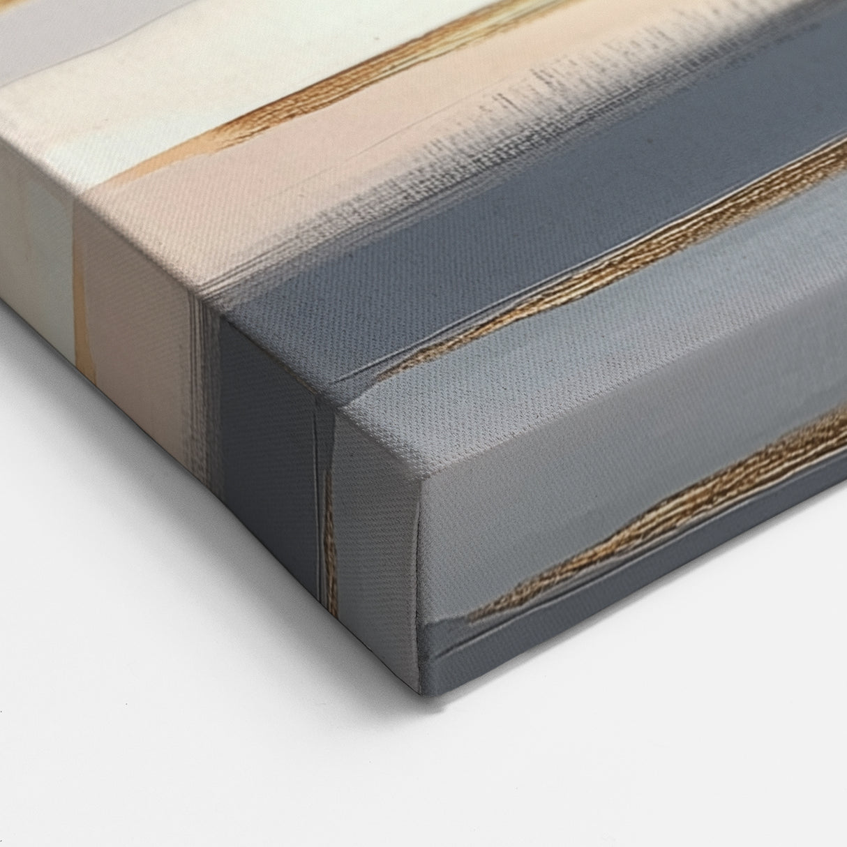 Modern Abstract Wall Art – Black, Gold & Gray Horizontal Canvas