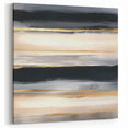 Minimalist Abstract Wall Art – Black, Beige & Gold Canvas Print