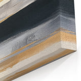 Minimalist Abstract Wall Art – Black, Beige & Gold Canvas Print