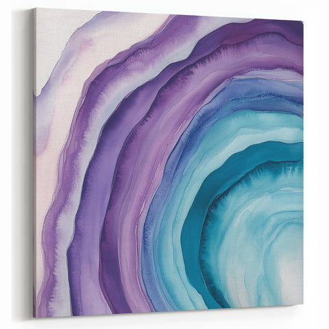 Colorful Abstract Wall Art – Teal & Violet Modern Canvas Design