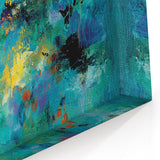 Colorful Abstract Wall Art – Turquoise, Yellow & Purple Canvas