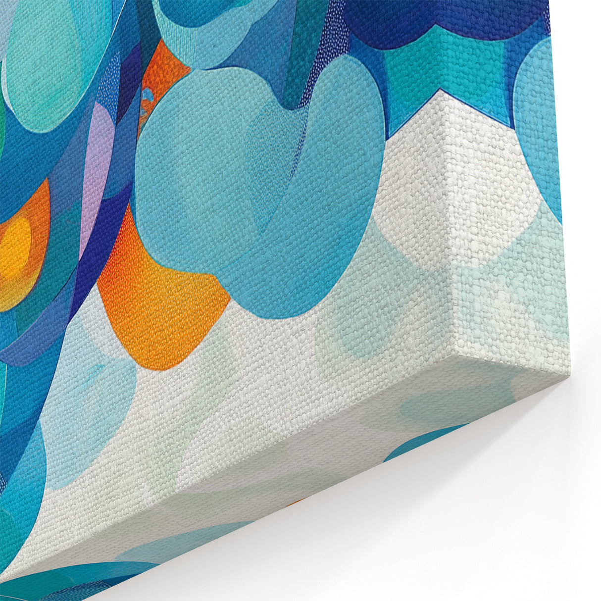 Playful Abstract Wall Art – Aqua, Navy & Orange Modern Canvas