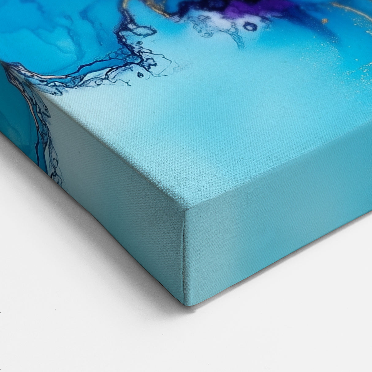 Luxury Abstract Wall Art – Royal Blue, Violet & Gold Canvas Print