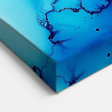 Vibrant Abstract Wall Art – Blue, Violet & Gold Fluid Canvas Print