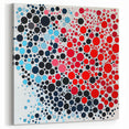 Geometric Abstract Wall Art – Red, Pink & Blue Circle Canvas