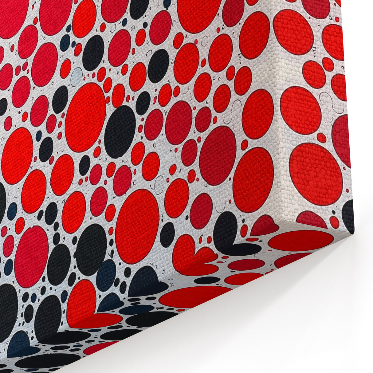 Geometric Abstract Wall Art – Red, Pink & Blue Circle Canvas