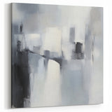Minimalist Abstract Wall Art – Black, White & Gray Canvas Print