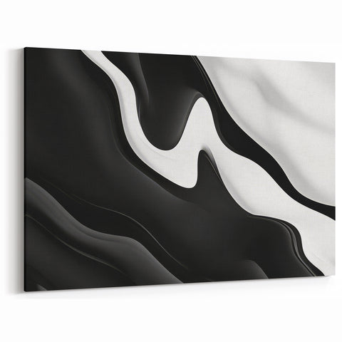 Contemporary Abstract Art Pieces – Fluid Black & White Contrast