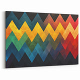 Geometric Abstract Art Prints – Multicolor Chevron Wall Design